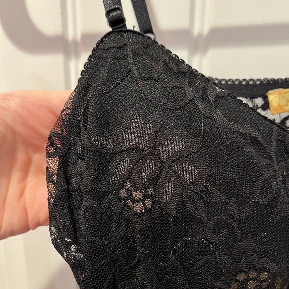 Vintage 90s Black Lace High-Low Dress Goth Witchy Emo Whimsigoth Flowy Y2K - Picture 6 of 14